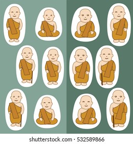 Buddhist Monk cartoon vector