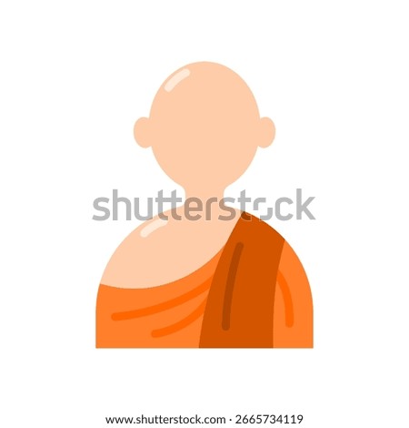 Buddhist monk character sign icon flat vector design