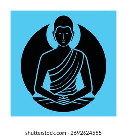 Buddhist Monk in Hue Flat Icon Design