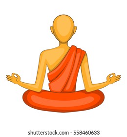 Buddhist monk icon. Cartoon illustration of buddhist monk vector icon for web design