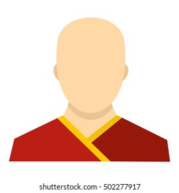 Buddhist monk icon. Flat illustration of monk vector icon for web design