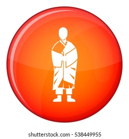 Buddhist monk icon in red circle isolated on white background vector illustration