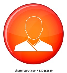 Buddhist monk icon in red circle isolated on white background vector illustration