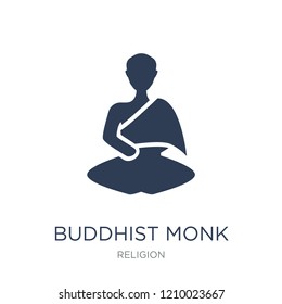 Buddhist monk icon. Trendy flat vector Buddhist monk icon on white background from Religion collection, vector illustration can be use for web and mobile, eps10