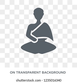 Buddhist monk icon. Trendy flat vector Buddhist monk icon on transparent background from Religion  collection. 