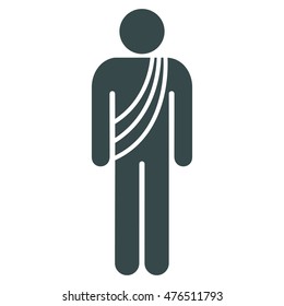 Buddhist Monk icon. Vector style is flat iconic symbol, soft blue color, white background.