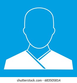 Buddhist monk icon white
