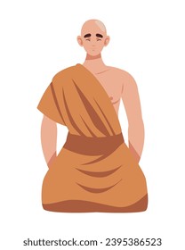 buddhist monk illustration isolated vector