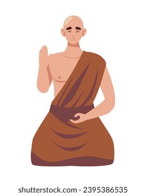 vector ilustrativo aislado de monjes budistas