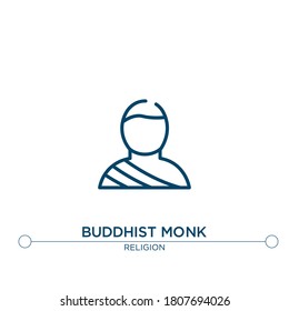 buddhist monk outline vector icon. simple element illustration. buddhist monk outline icon from editable religion concept. can be used for web and mobile
