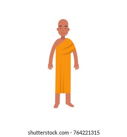 Buddhist monk, religion representative vector Illustration