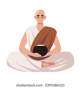 buddhist monk religious illustration isolated