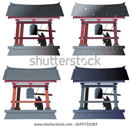 A Buddhist monk ringing the bell on New Year's Eve.