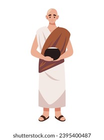 buddhist monk with vase illustration