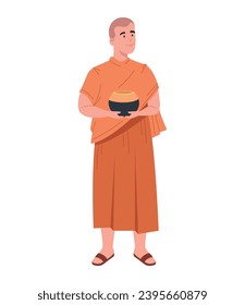 buddhist monk with vase illustration