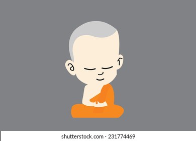 Buddhist monk vector 