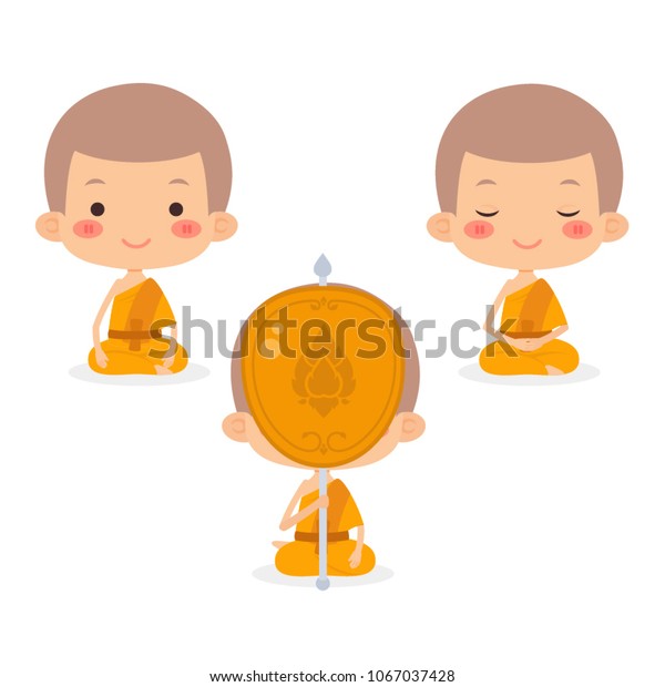 Buddhist Monk Vector\
Illustration Set