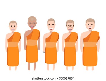 Buddhist monks character design