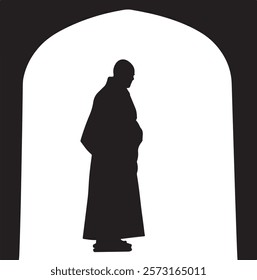 Buddhist monks silhouette Design for Crafts and Projects