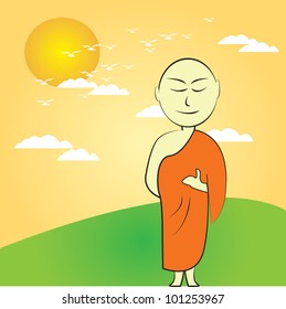 Buddhist Monk,Vector