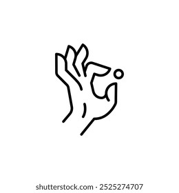 Buddhist mudra hand icon. Simple Buddhist mudra hand icon for social media, app, and web design. Vector illustration