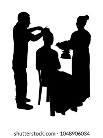 Buddhist ordination silhouette vector