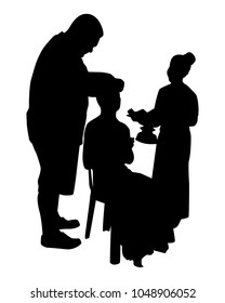Buddhist ordination silhouette vector