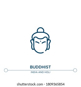 buddhist outline vector icon. simple element illustration. buddhist outline icon from editable india concept. can be used for web and mobile
