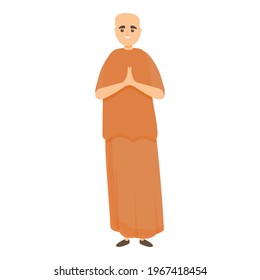 Buddhist priest icon. Cartoon of Buddhist priest vector icon for web design isolated on white background