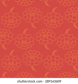 Buddhist snow lotus peony pattern