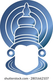 Buddhist stupa icon with blue gradient circle isolated on transparent background