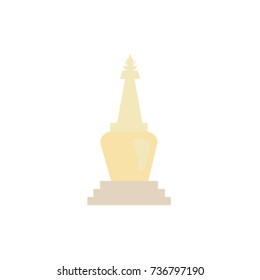 Buddhist stupa icon of a Buddhist symbol isolated vector on a white background