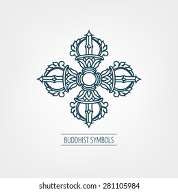 Buddhist Symbol Flower Life Good Symbol Stock Vector (Royalty Free ...