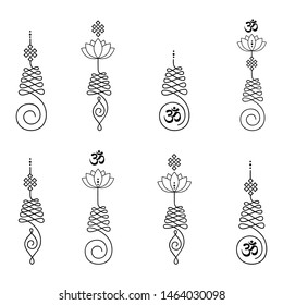 Buddhist symbol for life path, vector set