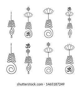 Buddhist symbol for life path, vector set