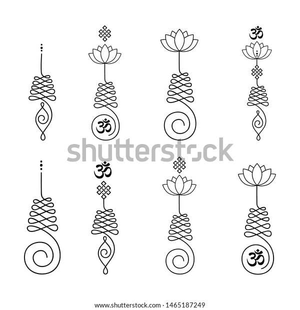 Buddhist Symbol Life Path Vector Set Stock Vector (Royalty Free ...