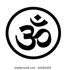 Buddhist symbol Om vector black on white background