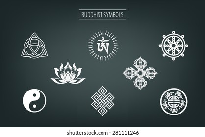 buddhist symbol vector set