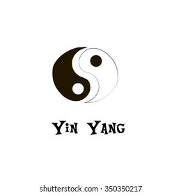Buddhist symbol of yin yang. Chinese calligraphy ink. 