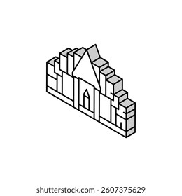 buddhist temple buddhism isometric icon vector. buddhist temple buddhism sign. isolated symbol illustration