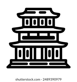 buddhist temple buddhism line icon vector. buddhist temple buddhism sign. isolated contour symbol black illustration