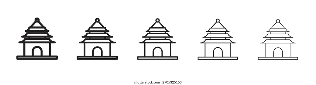 Diseño budista del icono del templo, logotipo, App, UI. Ilustración vectorial, EPS