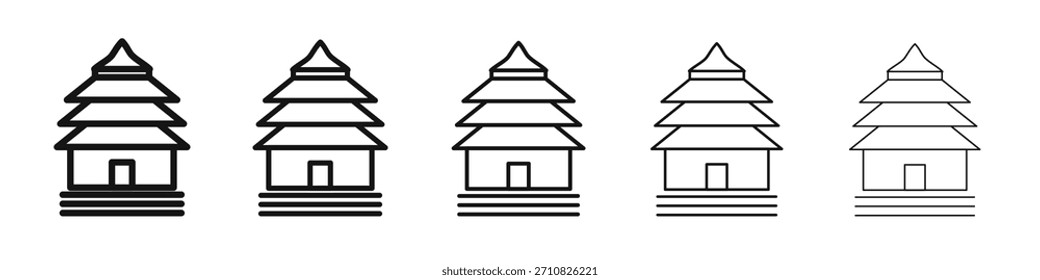 Diseño budista del icono del templo, logotipo, App, UI. Ilustración vectorial, EPS