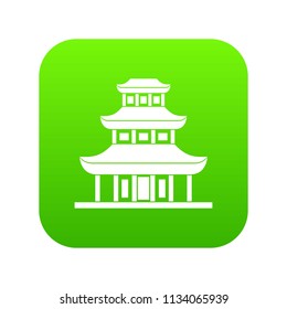 Buddhist temple icon digital green for any design isolated on white vector illustration