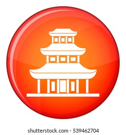 Buddhist temple icon in red circle isolated on white background vector illustration
