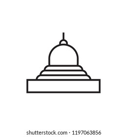 buddhist temple icon vector line style