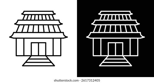 Buddhist temple icon vector for web and mobile app. Symbol isolated.