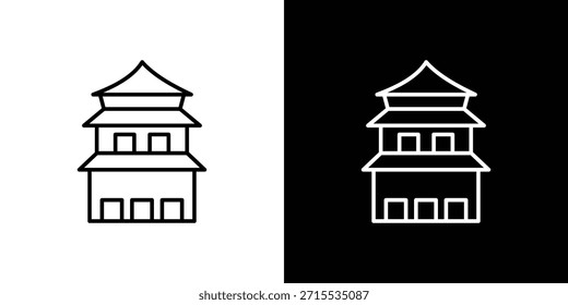 Iconos del templo budista para los Elementos de UI. Ilustración vectorial de alta calidad.