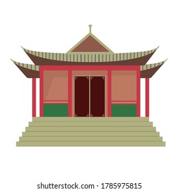 Buddhist temple. Isolated vector image on a white background. Clipart.