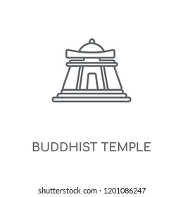 Buddhist Temple linear icon. Buddhist Temple concept stroke symbol design. Thin graphic elements vector illustration, outline pattern on a white background, eps 10.